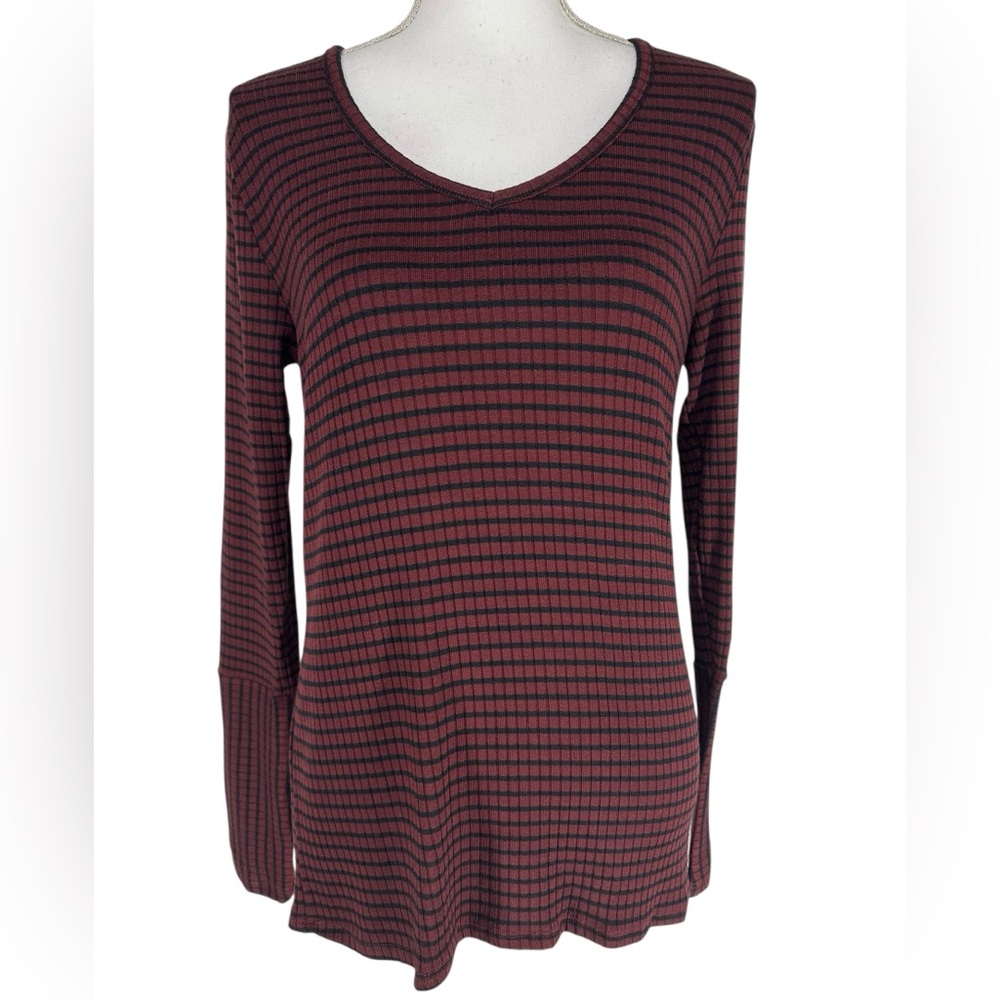 PHILOSOPHY / Maroon & Black V-Neck Sweater / Medium / Goth Emo Grunge Punk Boho